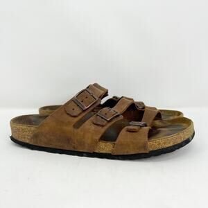 Aerothotic Women's Brown 3 Buckle Slip On Sandals